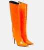 Patent leather knee-high boots