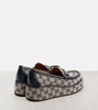 Horsebit GG Canvas wedge loafers