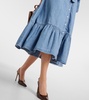 Edwina belted denim midi dress