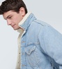 Faux fur-trimmed denim jacket