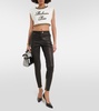 Low-rise leather skinny pants