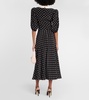 Polka-dot silk midi dress