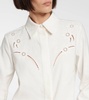 English embroidery crepe de chine shirt