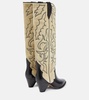 Leila leather and suede cowboy boots