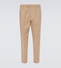 Cotton-blend tapered pants