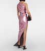 One-shoulder sequined gown