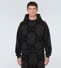 GG flocked cotton jersey hoodie