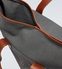 Leather-trimmed canvas garment bag