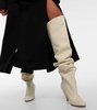 Cone leather over-the-knee boots