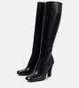 Leather knee-high boots