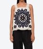 kaia kaleidoscope applique tank top in navy