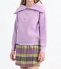 zip turtleneck sweater in mauve