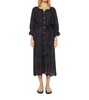 eyelet alex midi dress in geranium midnight