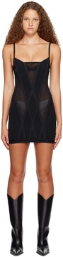 Black Oblique Minidress