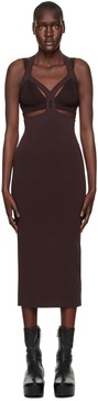 Brown Interlink Midi Dress