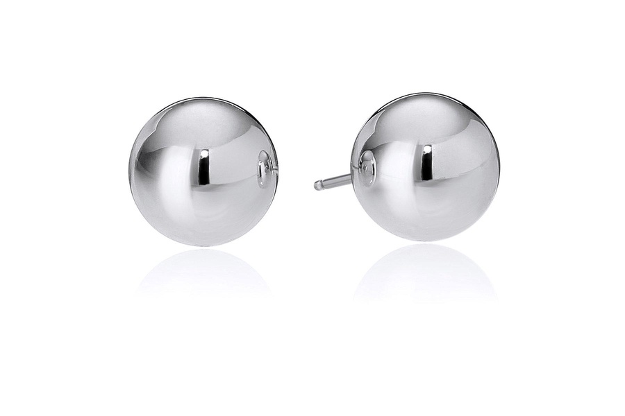 Amazon Essentials Plated Sterling Silver Polished Ball Stud Earrings , (previously Amazon Collection)