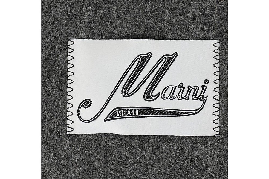 Marni Logo Patch Fringed-Edge Scarf