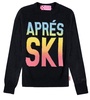 Woman Black Sweater Aprés Ski Degrade Writing