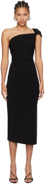 Black Elea Asym Midi Dress