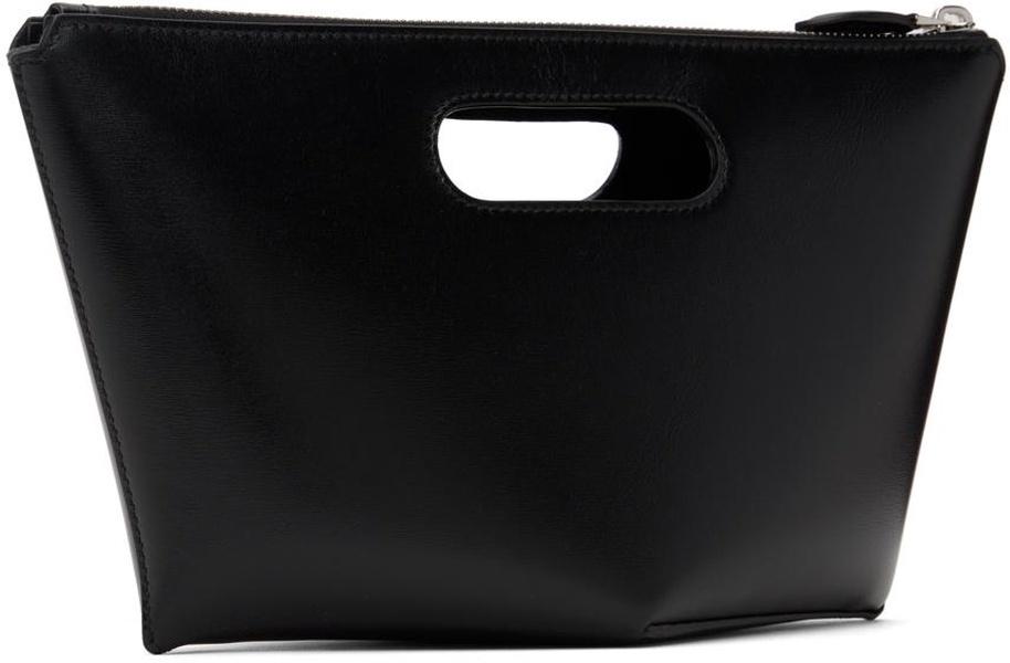 Black Folded Zipped Clutch