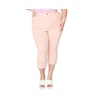 Plus Size Pink & White Pin Dot Heart Pocket Rachelle Capri Pants