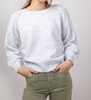 long sleeve braided sweater in grey