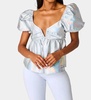 houston puff sleeve top in iridescent