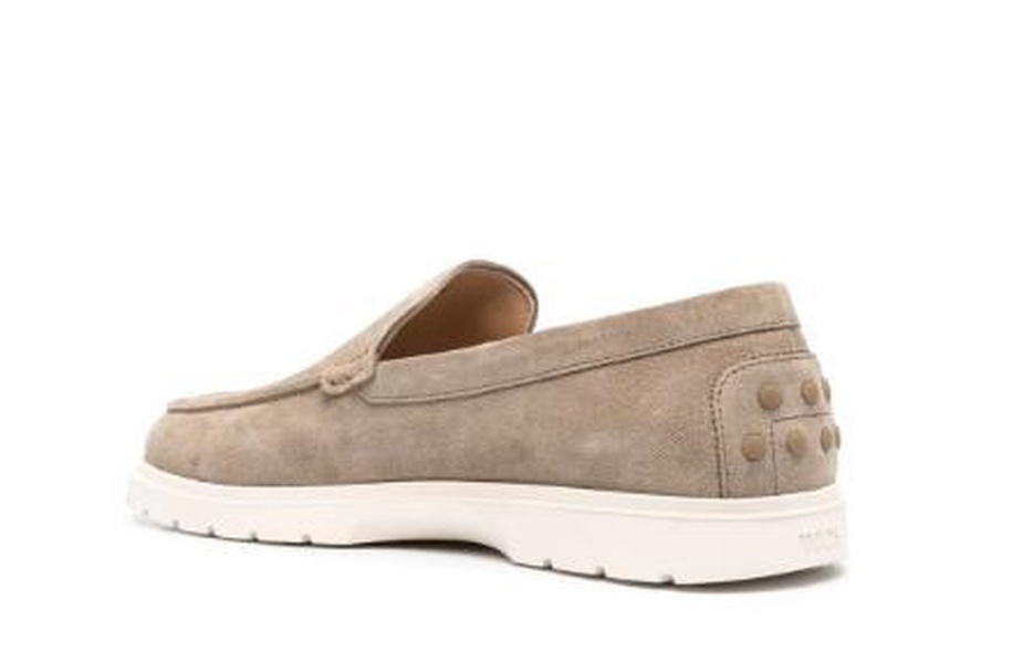 ridged-sole suede loafers