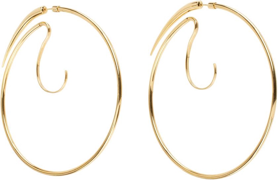 Gold Spina Upside Down XL Hoop Earrings