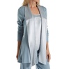 shelby satin trimmed robe with pockets in morning blue