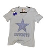 women's dallas cowboys rhinestone v neck tee in light gray