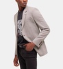 gray patterned wool suit jacket