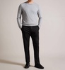 men lentic raglan sleeve pullover sweater in grey-marl