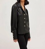 faux leather shirt in black