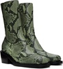 Green Snakeprint Boots