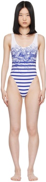 White 'The Marinière Calligraphy' Swimsuit