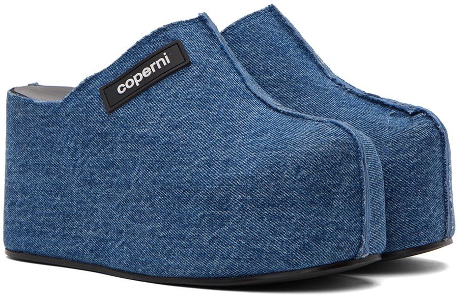 Blue Denim Branded Wedge Clogs