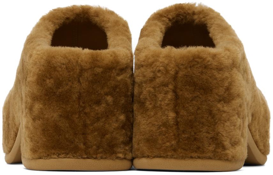 Tan Shearling Clogs