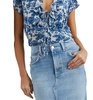 carmine top in chambray floral