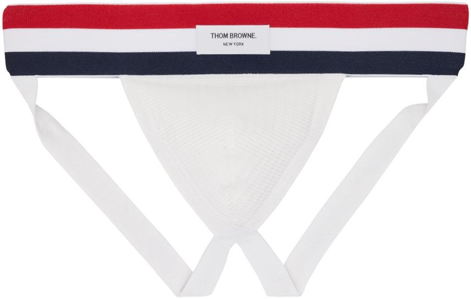 White Stripes Jock Strap