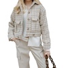 chloe tweed jacket in ecru/white