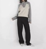 pierce cashmere zip sweater in grey multi