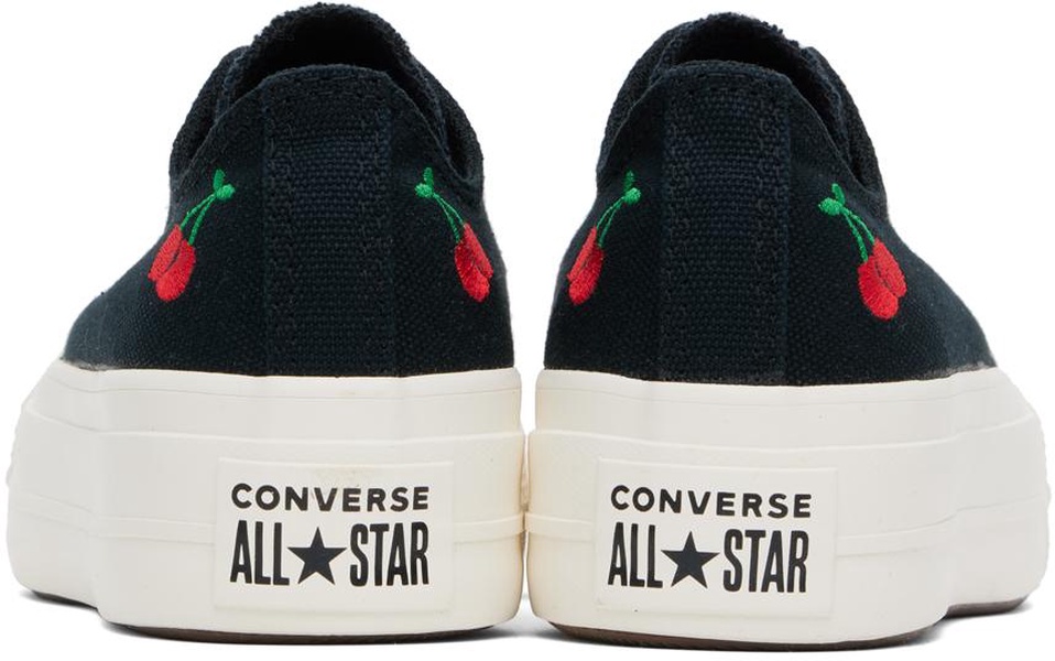 Black Chuck Taylor All Star Lift Platform Cherries Low Top Sneakers