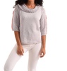 raquelle cowl-neck crochet top in frost