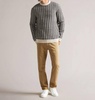 men's buzzad textured pullover sweater in black white