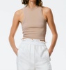 ribbed cropped tank in sand