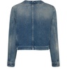 Collarless denim jacket