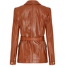 Belted leather jacket