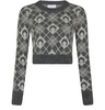 Moon Argyle knit cropped sweater