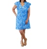 frill printed lana bloom dress in blue